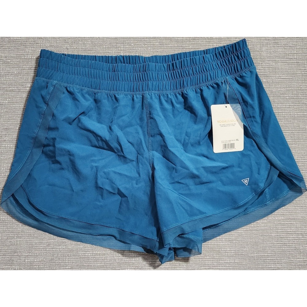 Yogasmoga Running Shorts Women's XL Blue‎ Coral Athletic Lined